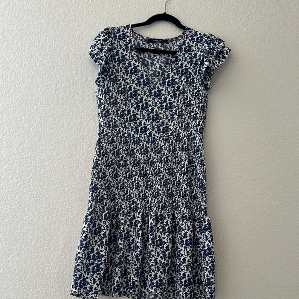 Floral Blue and White Dress